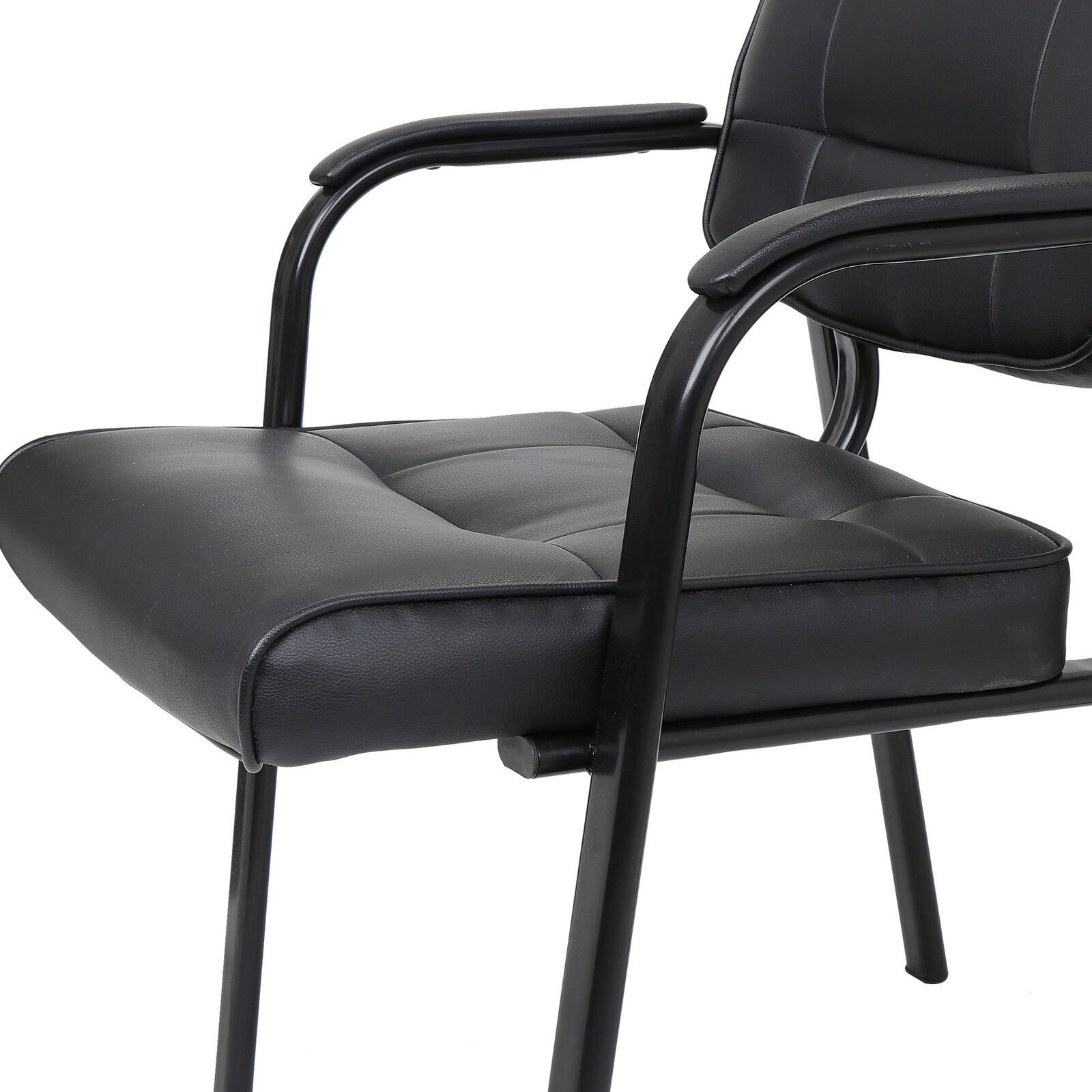 4PCS Leather Guest Chair Reception Waiting Room Office Desk Side Chairs Classic