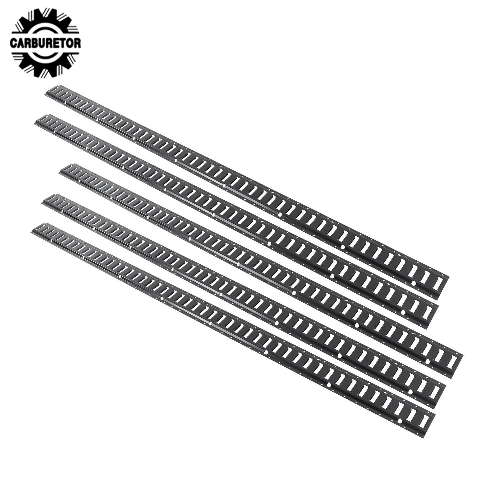 8 Feet Long E Track Rails Black Finish 5 Pack For Cargo Management System
