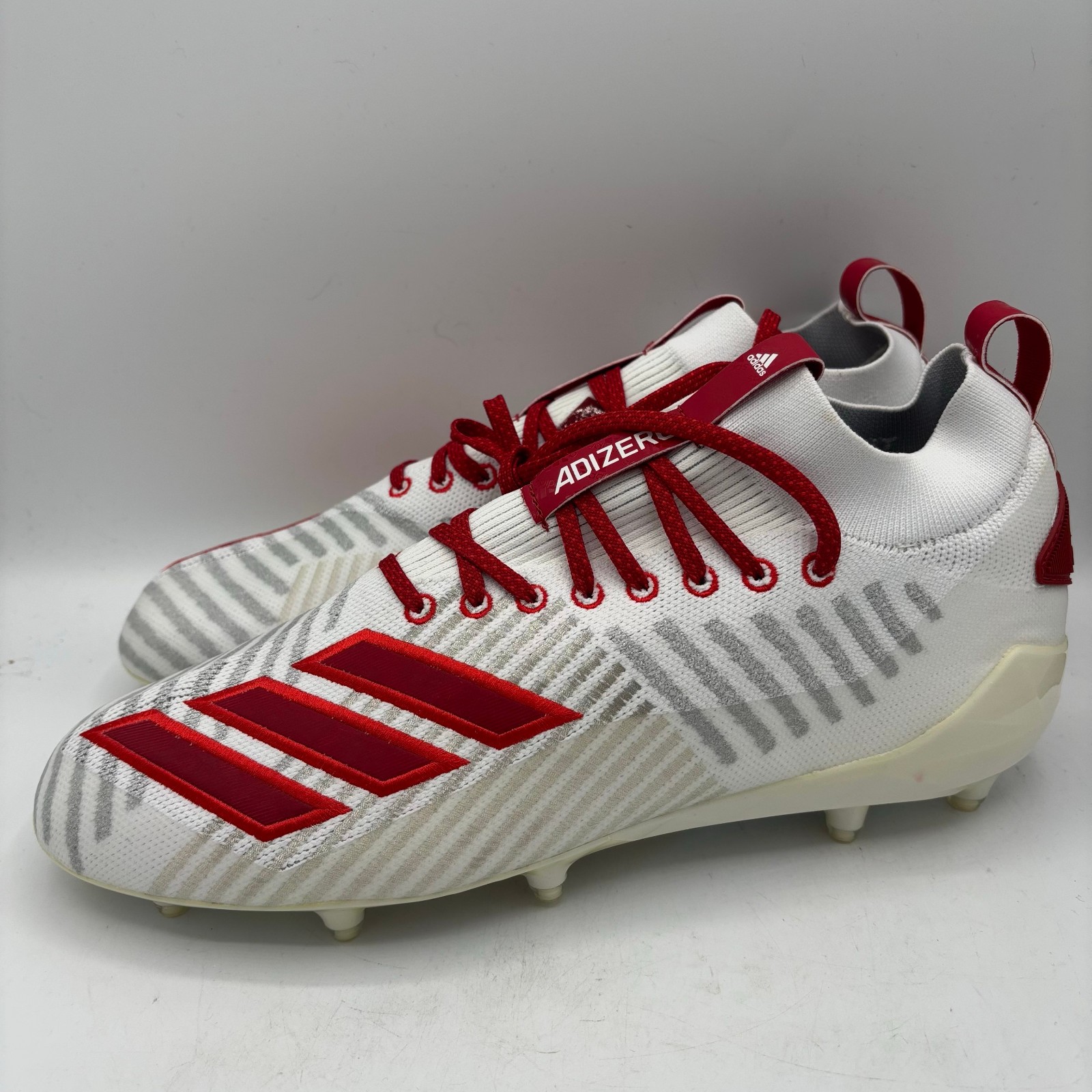 Adidas Adizero 8.0 Primeknit Football Cleats Mens Size 12 White Red