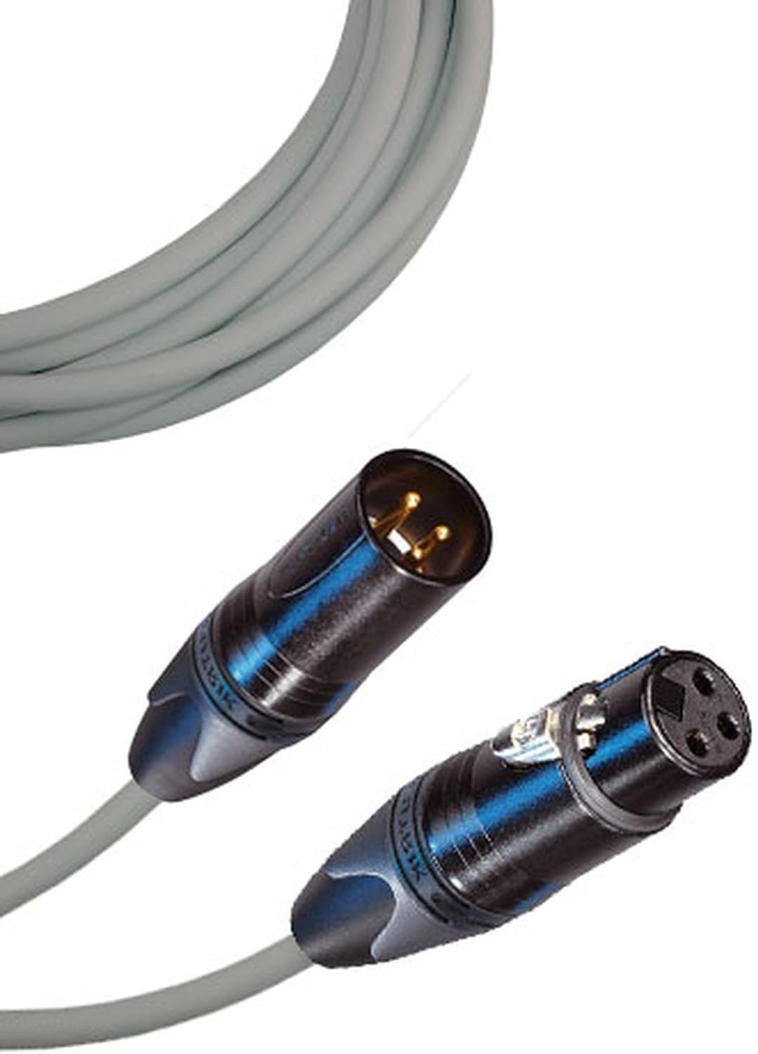1 to 25 Feet Gray cable Mogami 2534 Neutrik Gold XLR-M to XLR-F Female Star Quad