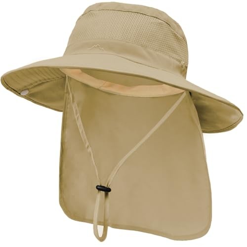Sun Hats for Men Women Fishing Hat with Neck Flap,UPF 50+ Sun Hat Waterproof