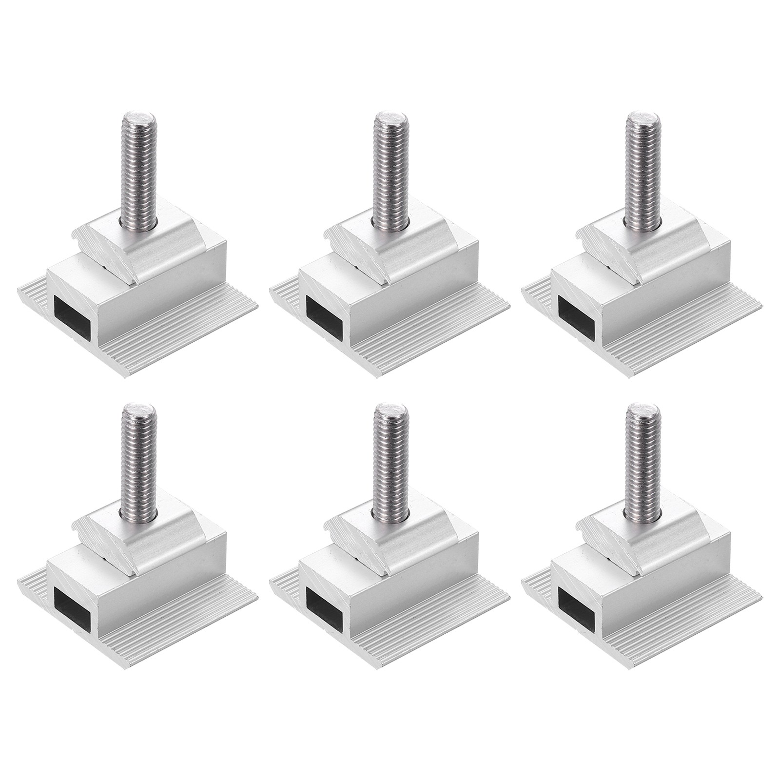 Solar End Clamp Solar Panel Mount Bracket Silver Mounting Clamps 35mm 6pcs