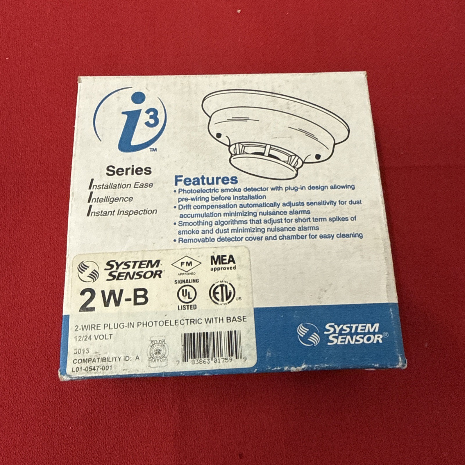 System Sensor 2W-B i3 Series 2-wire Photoelectric Smoke Detector. SEALED.