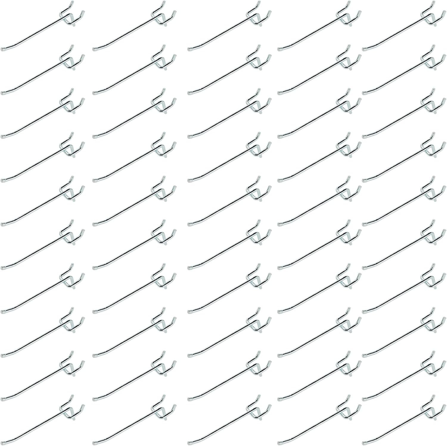 Pegboard Hooks, Large Diameter 50-Pack, 4 Inch L Shape Small Galvanized Heavy Du