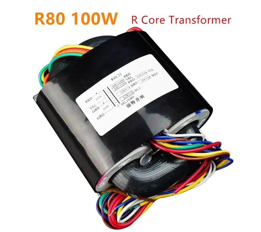 R80 100W R Core Transformer 260-230 for DAC/Power AMP, Multi Voltage Selectable