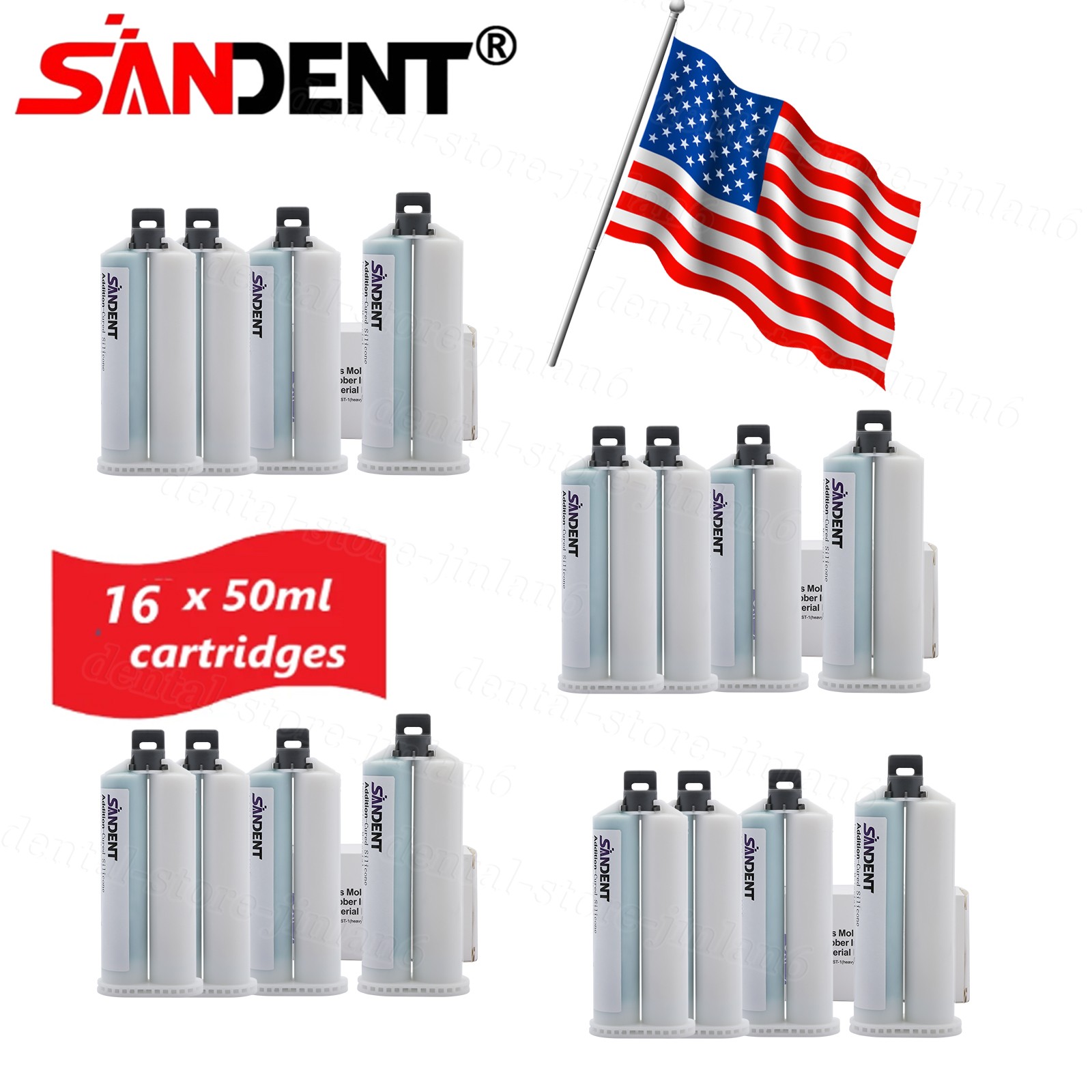 USA Dental MEDIUM BODY FAST SET VPS Impression Material PVS 50ML, 1-16/Bx