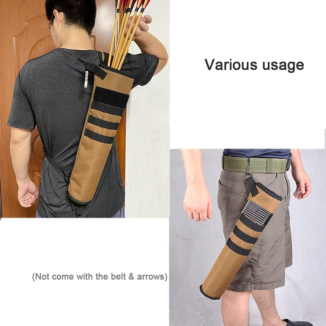 KRATARC Archery Lightweight Back Arrow Quiver Dual Use Foldable Compact Hip Arro