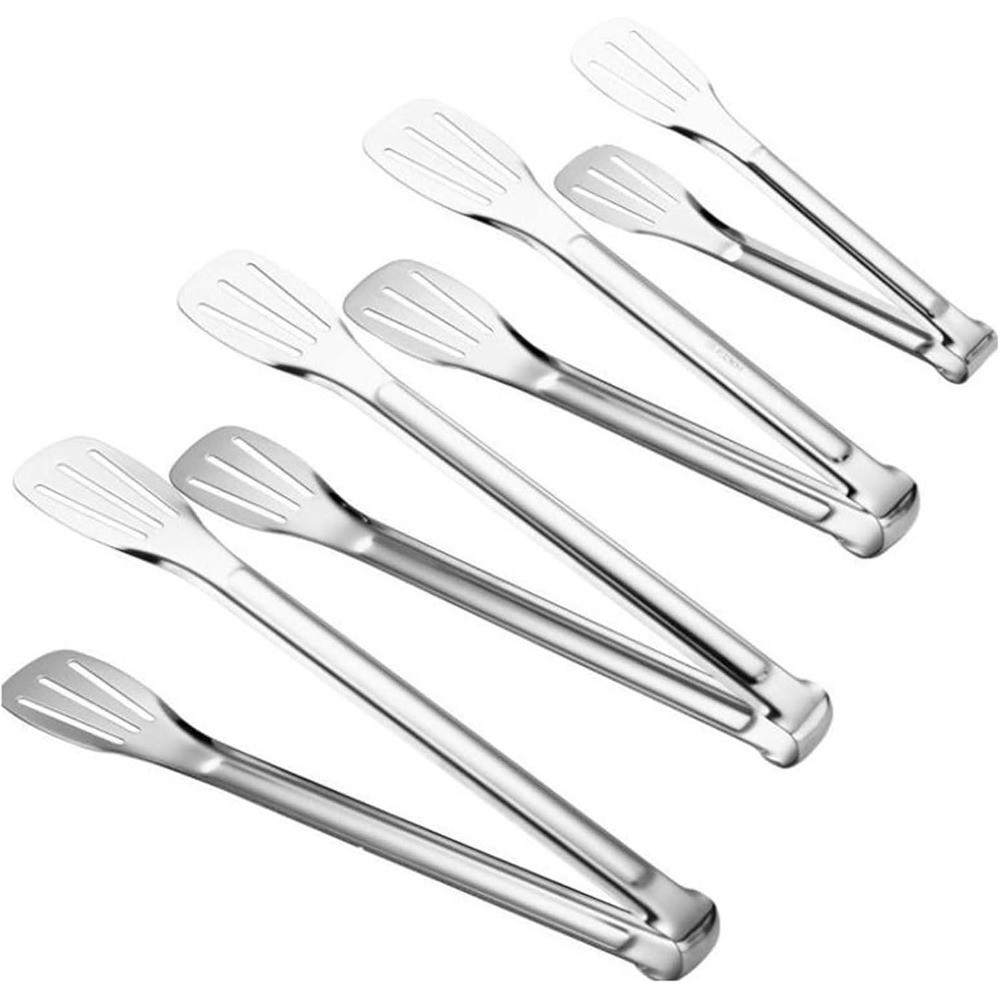 Stainless Steel Locking Kitchen Tongs Set of 4 Heat Resistant Cooking Tongs for