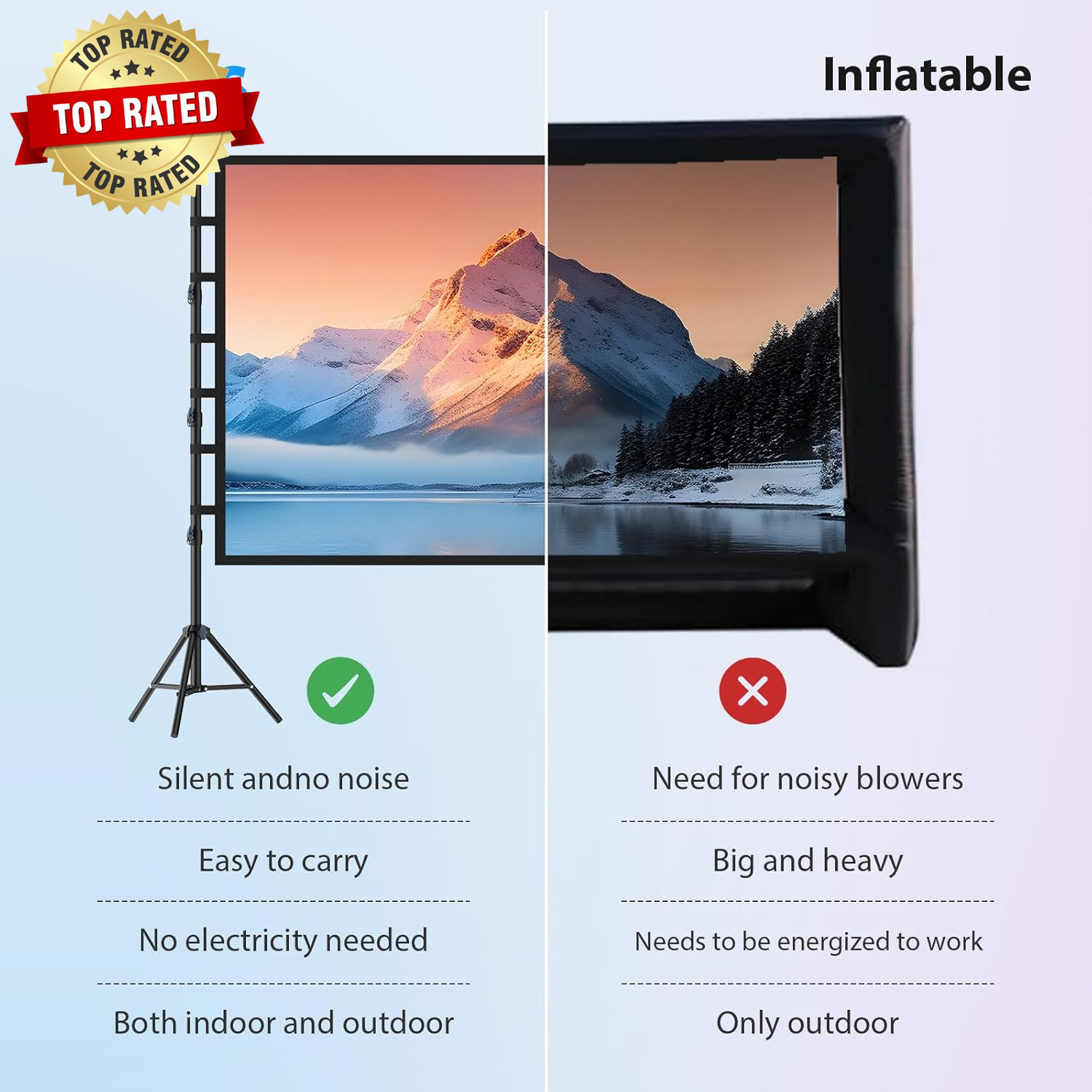 200 Inch Projector Screen with Stand: 16Ft Portable Large Projection Screen and