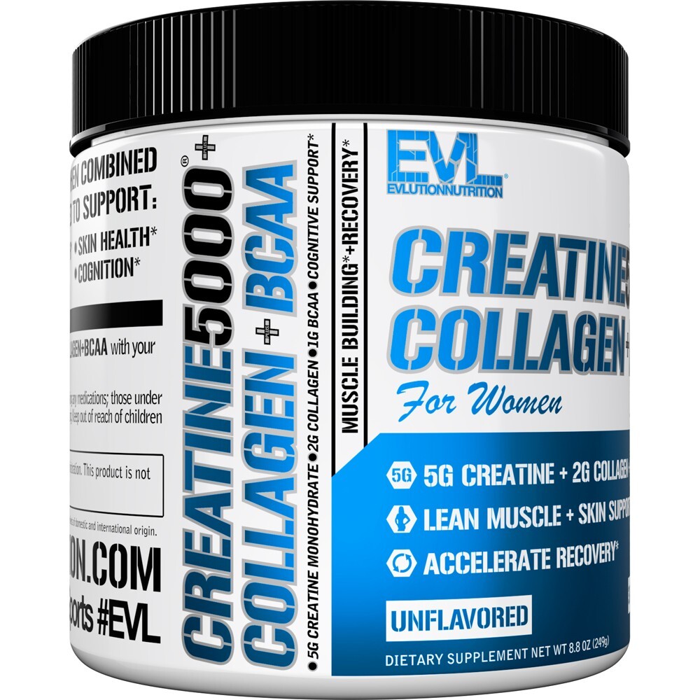Evlution Nutrition Creatine 5000 + Collagen + BCAA - for Women - 30 Servings
