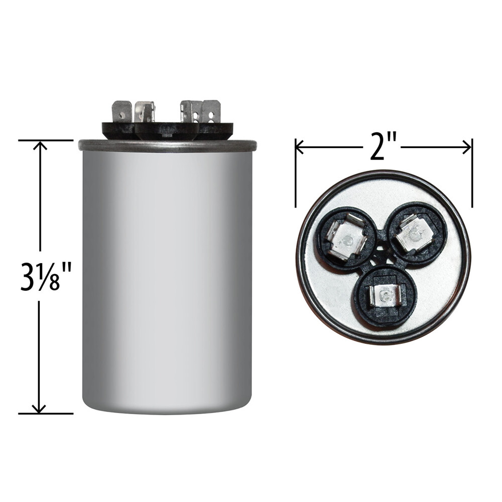 40/3 uf MFD 370 VAC Volt 43-25133-04 Rheem Ruud Protech Replacement Capacitor