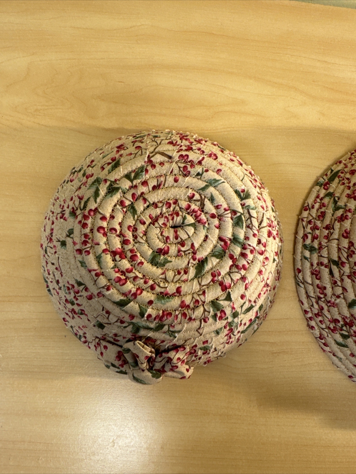 Set Of Two Fabric Coil Baskets