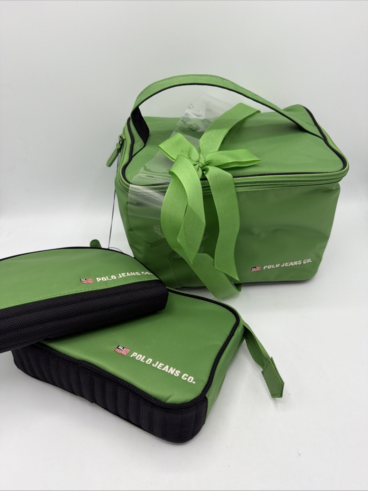 Vintage 90s Ralph Lauren Polo Jeans Co. Insulated Cooler Lunchbox Travel Green