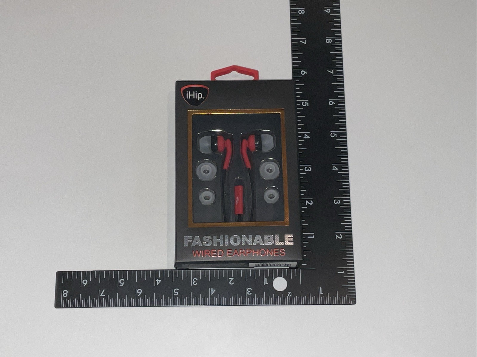 iHip Earbuds~Red&Black~ Wired Built-in Pause/Play Mic~ 3 Ear Tip Sizes SEALED