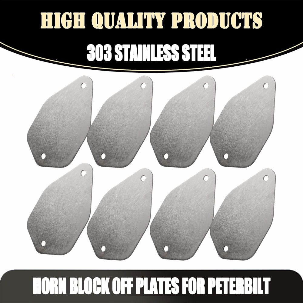 8PCS For Peterbilt Roof Plate Horn Block Off Plates 303 Stainless Steel Custom