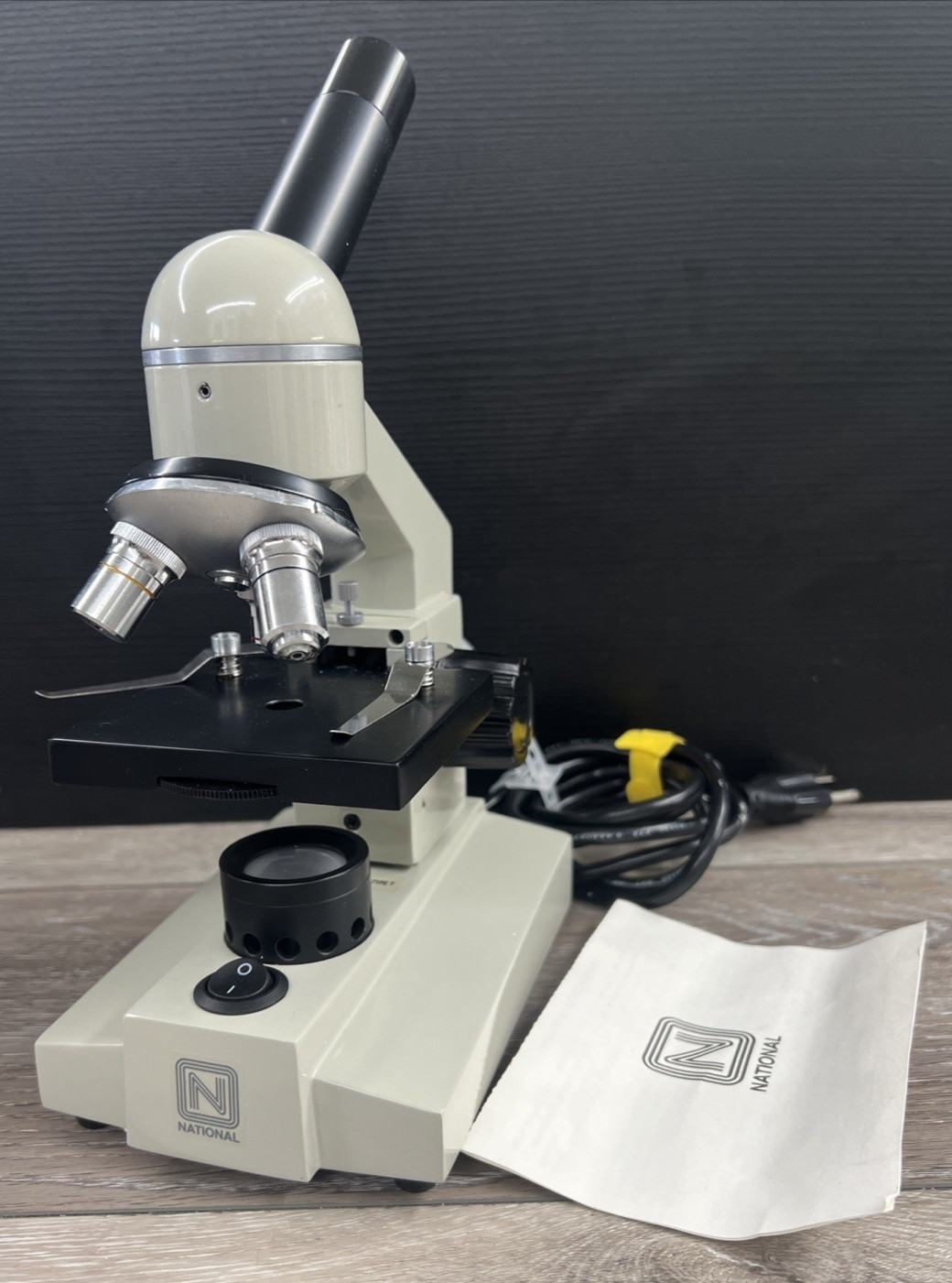 National Optical Model 104 Compound Microscope Clean And Tested