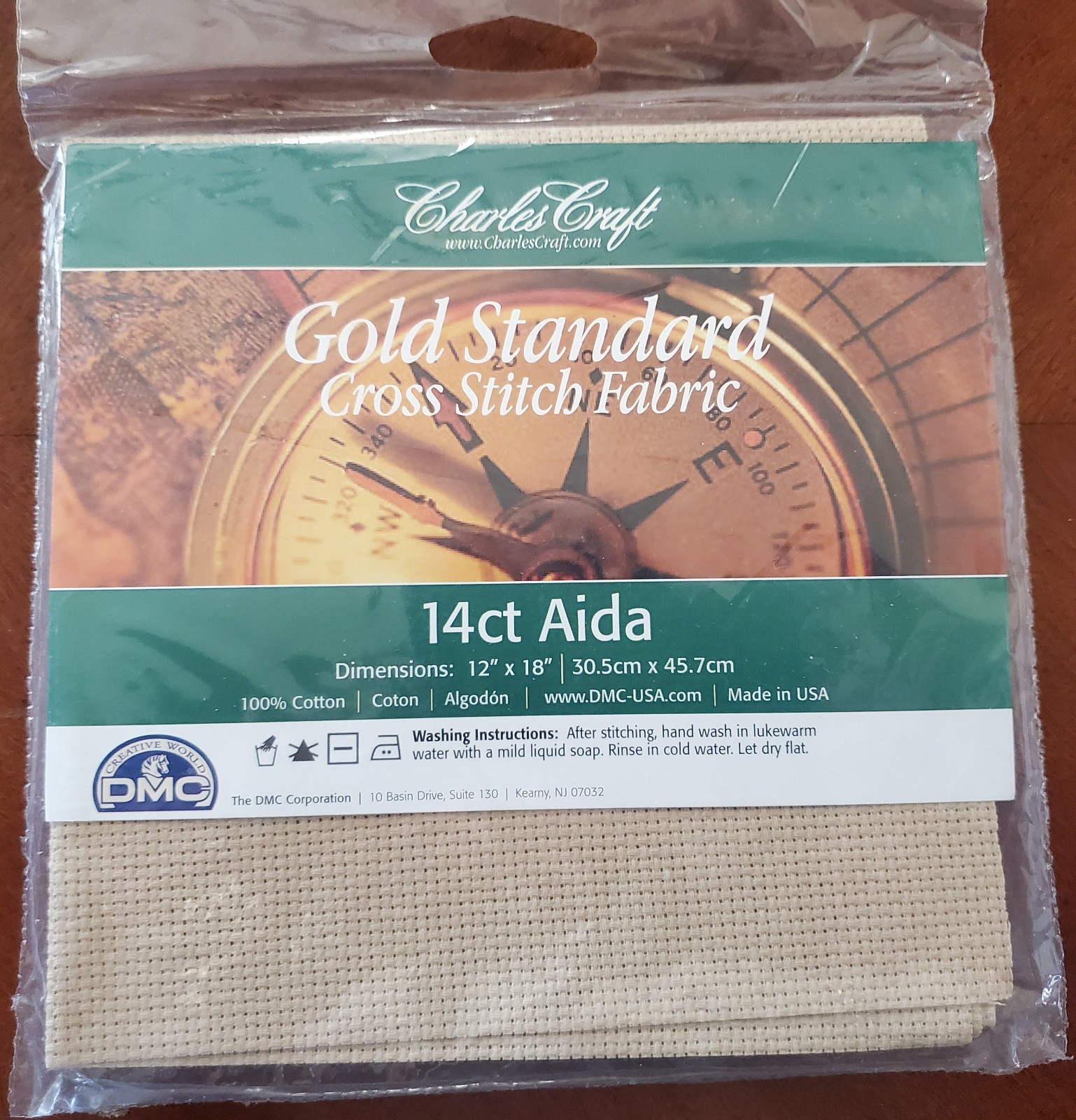 Charles Craft Cross Stitch Fabric 14 Count Aida beige 100% cotton 12x18