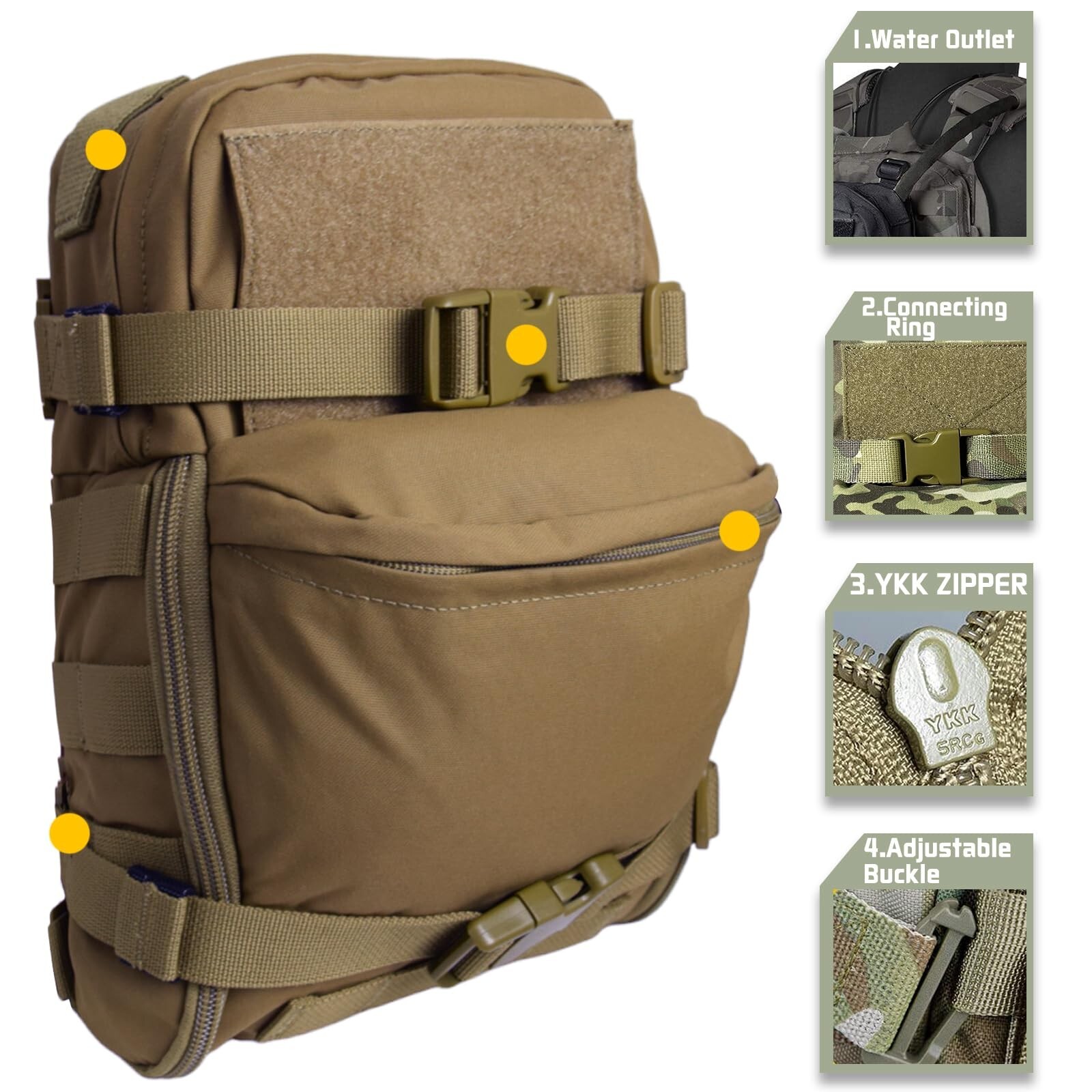 Tactical Hydration Backpack for 2L Hydration Bladder, Lightweight Hydration B...