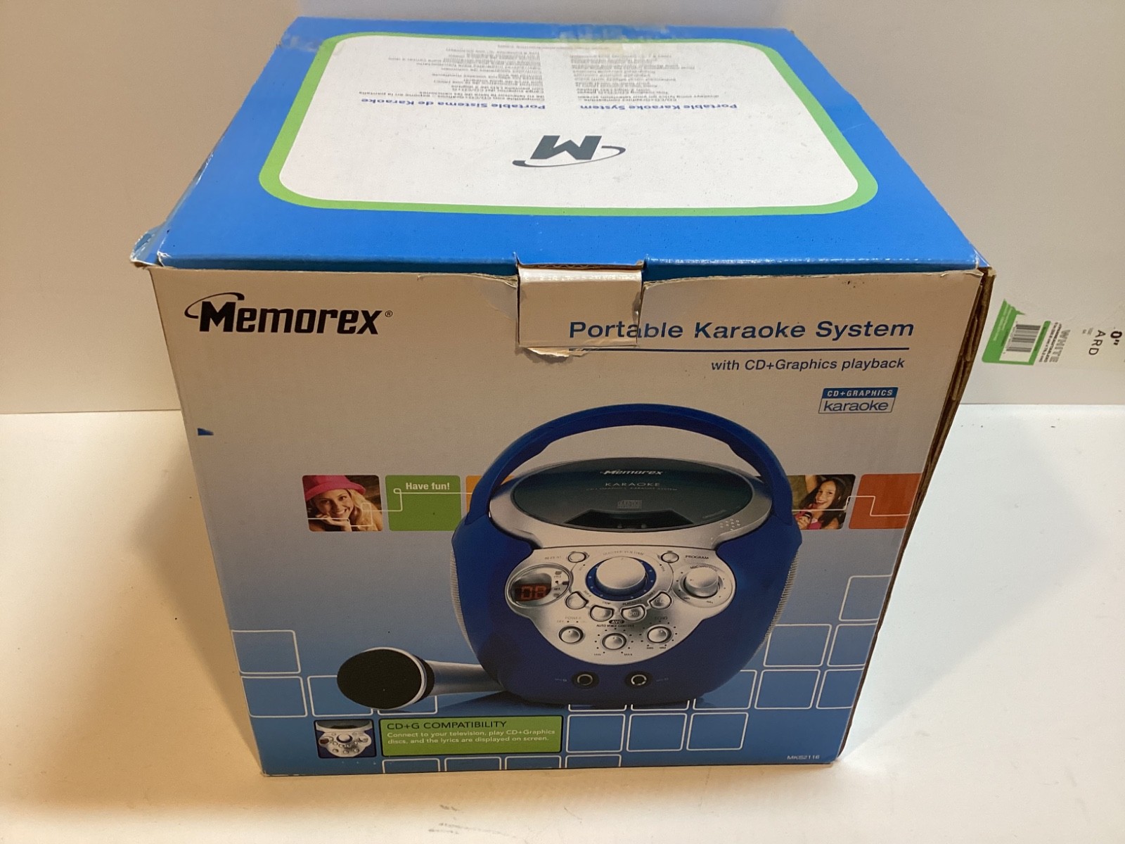 Memorex Portable Karaoke Machine  Vtg MKS2116 Blue Open box