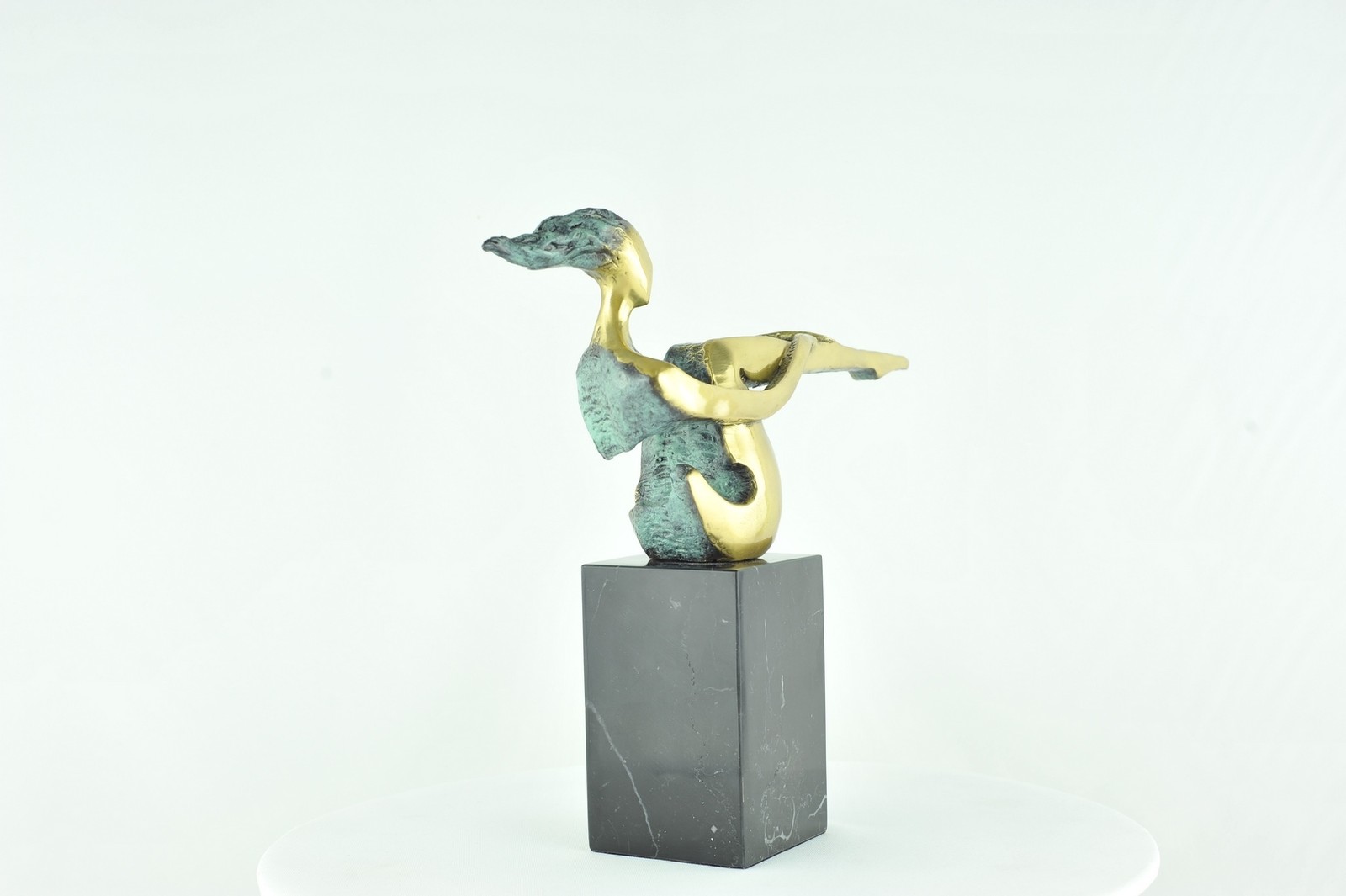 Modern Style Statue Sculpture Dancer Acrobat Art Deco Style Bronze Signed