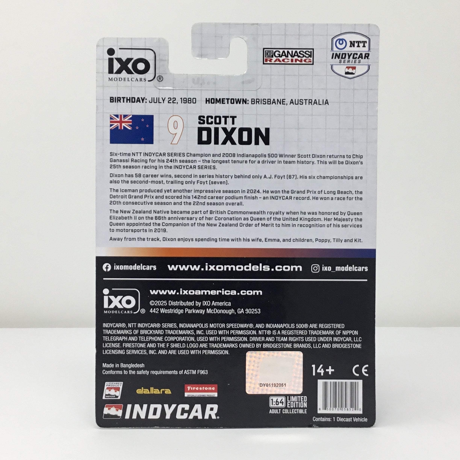 Scott Dixon 2025 PNC Bank / Chip Ganassi Racing 1:64 Diecast
