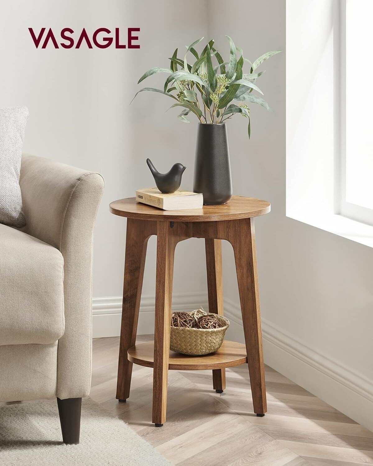 Small End Table Nightstand Round Bedside Tables Plant Stand Display Bedroom New