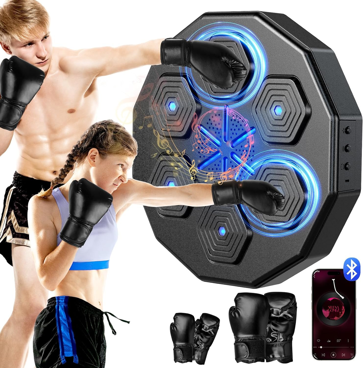 2025 New Music Boxing Machine with Two Pairs of Gloves Upgraded 2.0 Smart Blueto