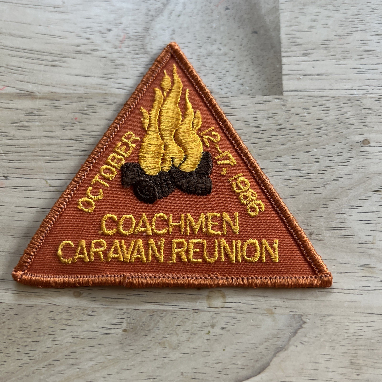 Vintage October 12-17 1986 coachman caravan reunion triangle patch