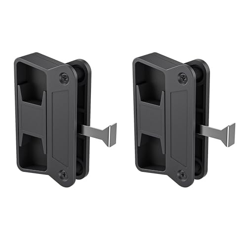 2-Pack A 201 Sliding Screen Door Handle Kit, Heavy-Duty Black Plastic 2 Pack