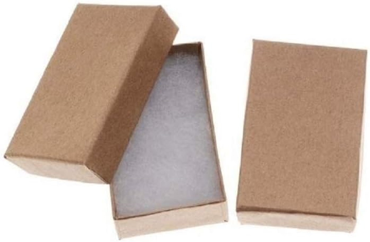 6 Pack Brown Kraft Cotton Filled Color Cardboard Neck, Ring, Earring, Pendant, P