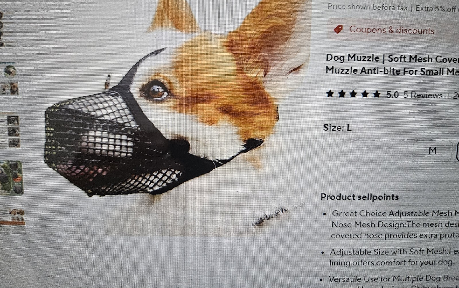 Large Dog Muzzle Black