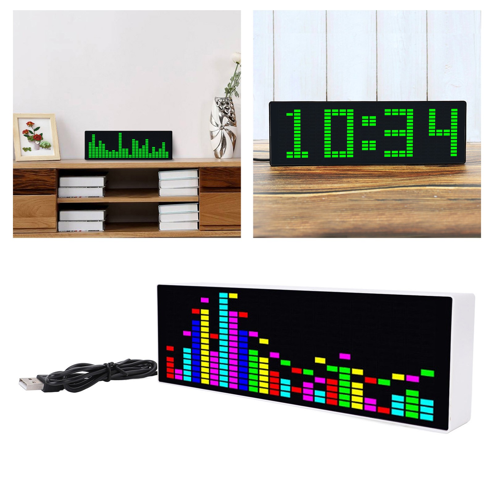 1 LED Music Spectrum Display With Colorful Rhythm Light For Parties