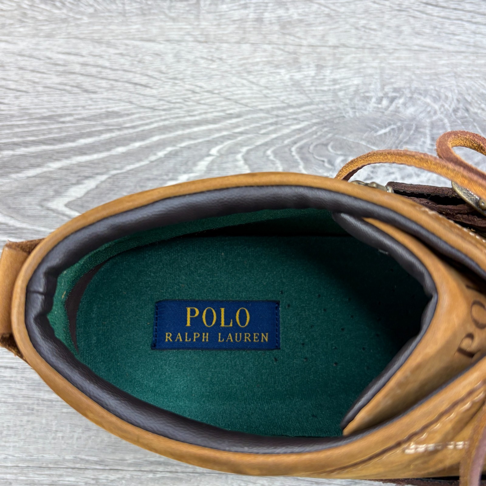 NEW Polo Ralph Lauren Mens 14 D Dover III Brown Leather Duck Ankle Boots Pony