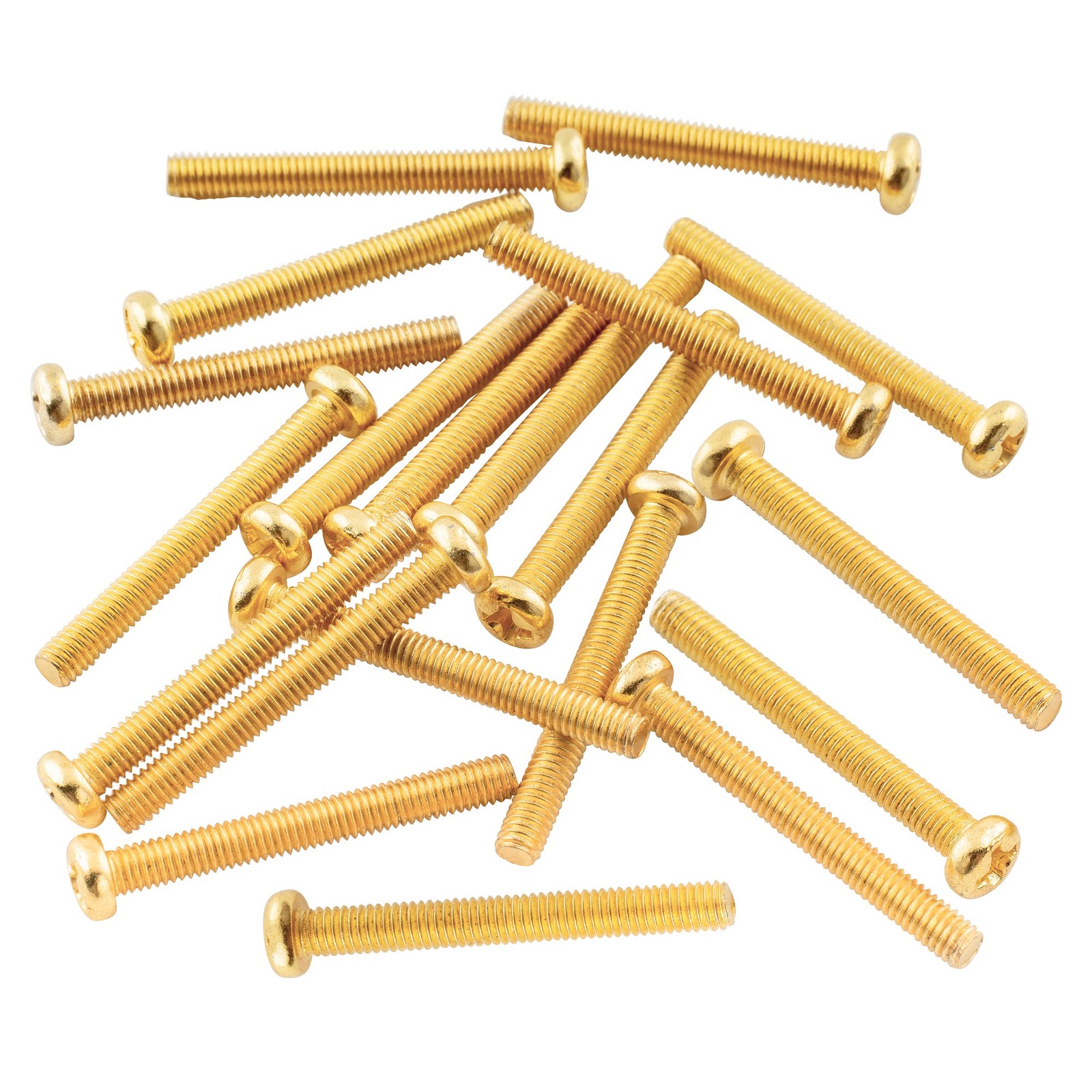 Musiclily 20Pcs Gold 3x25mm Metal Metric Thread Guitar Humbucker Pickup Screws