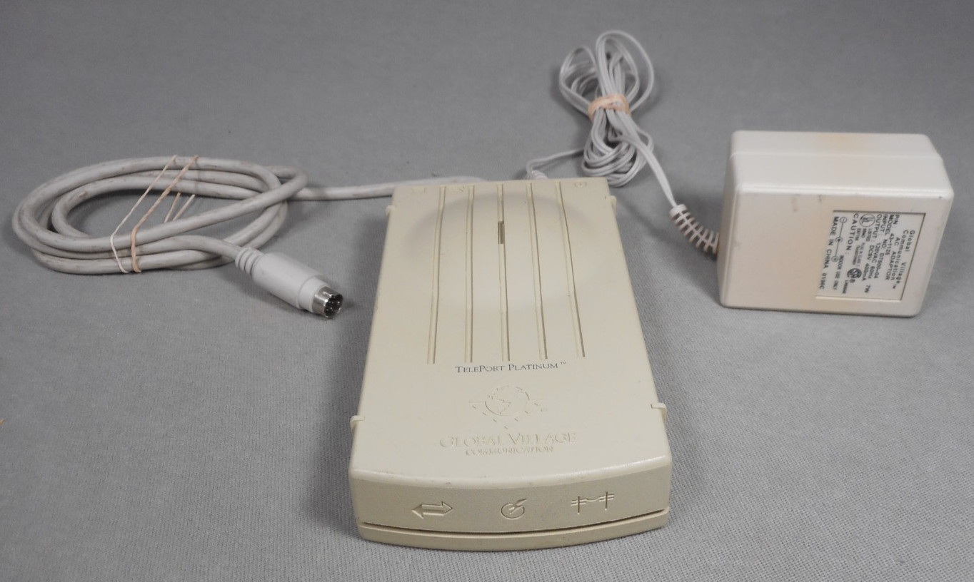 Global Village Teleport Platinum Fax Modem A812 w Power Adapter Comes On No Test