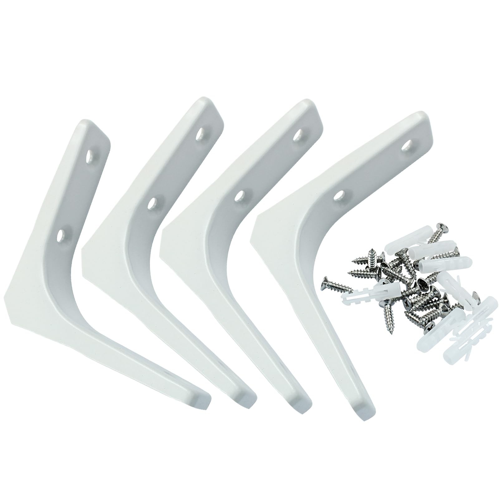 4 PCS 3x3 Inch L Bracket Heavy Duty Metal Shelf White Corner Brace 90 Degree
