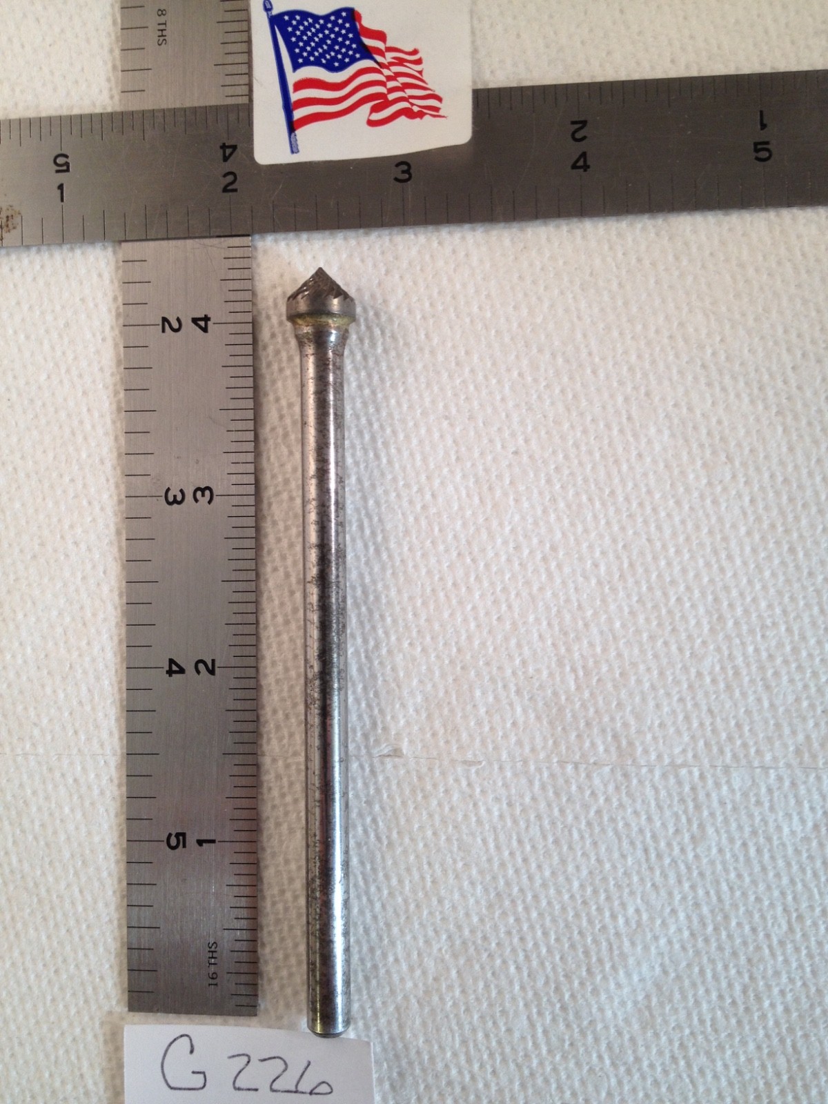 1 NEW FALCON / SGS 1/4" SHANK CARBIDE BURR SK-3 DOUBLE CUT 90° ANGLE. USA (G226)