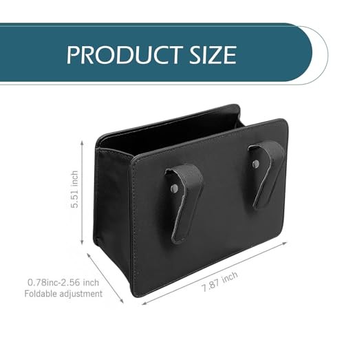 Car Trash Can, Leather Vehicle Trash Bin with 1 Roll Trash Bag, Mini Foldable
