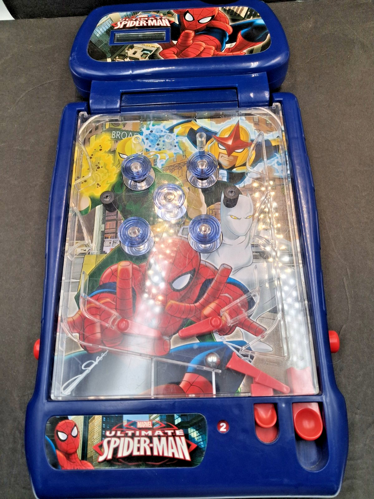 Marvel Heroes Spider-man Electronic Tabletop Pinball Game 2009 Tested/Working