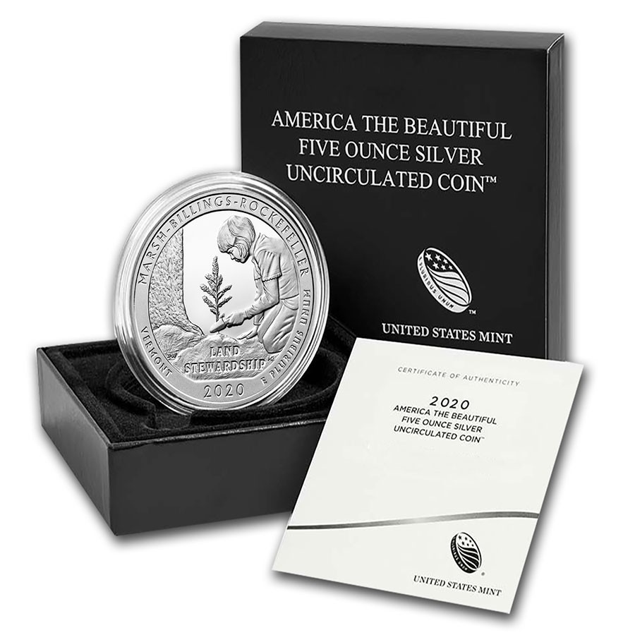 2020-P 5 oz Silver ATB Marsh-Billings-Rockefell, VT (w/Box & COA)