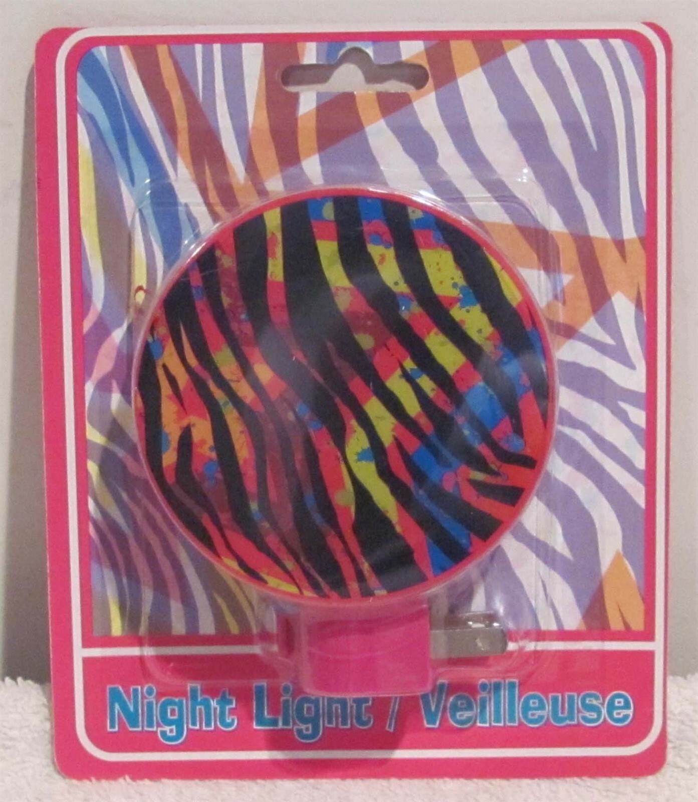 Multi-Color Zebra Pattern Night Light w/Cover & Switch (New)