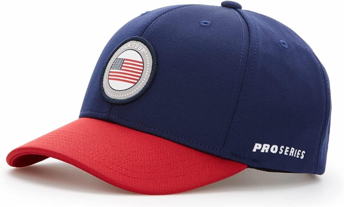 PGA Tour Pro Series Golf Hat Adult Adjustable Moisture Wicking Blue & Red Hat