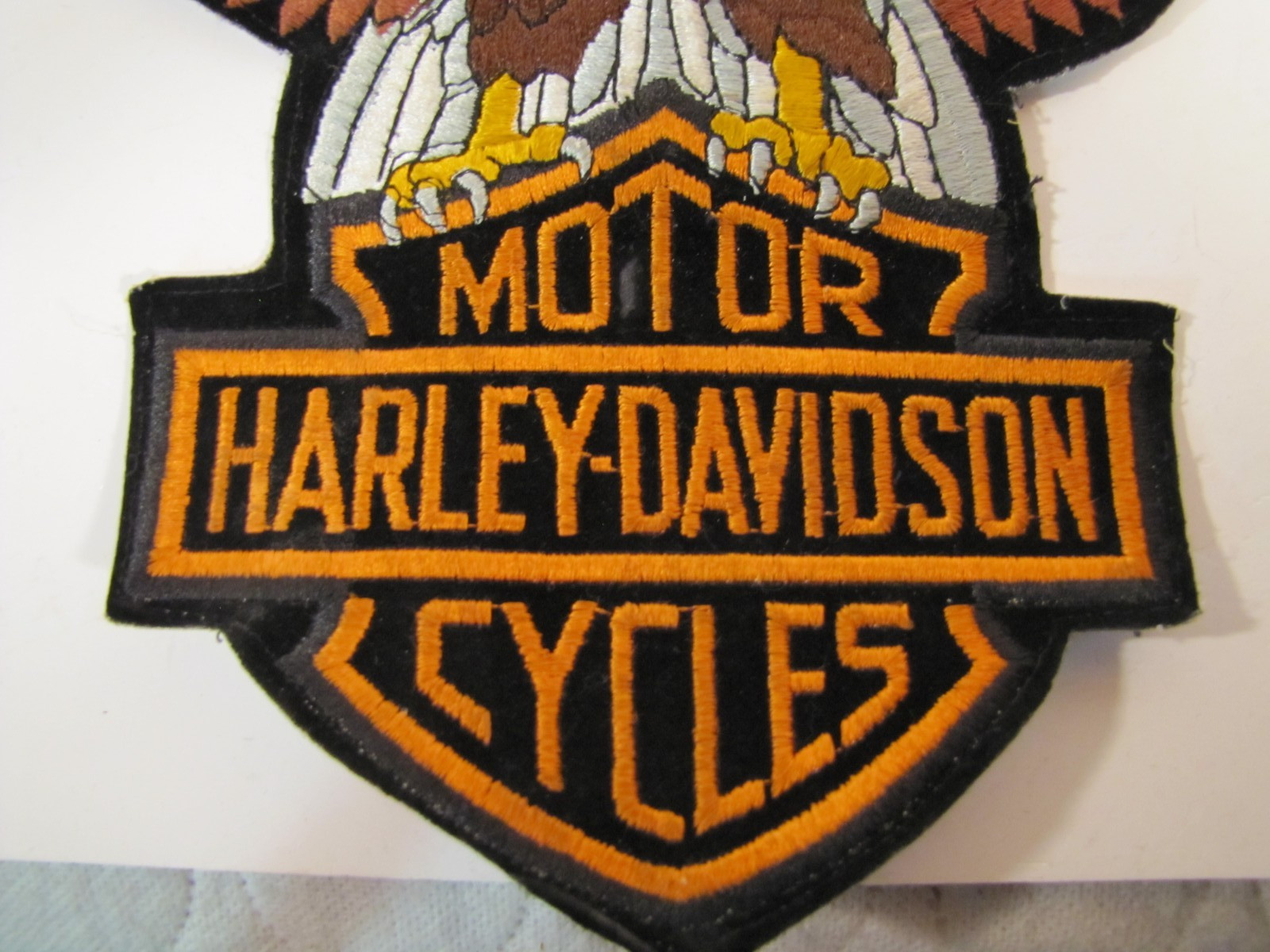 VINTAGE HARLEY DAVIDSON MC EAGLE PATCH UP WING BAR PRODUCT 13"x10"