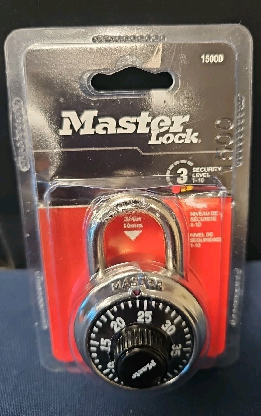 Master Lock Padlock 1500D Preset Combination Stainless Steel Anti Shim FREE S/H