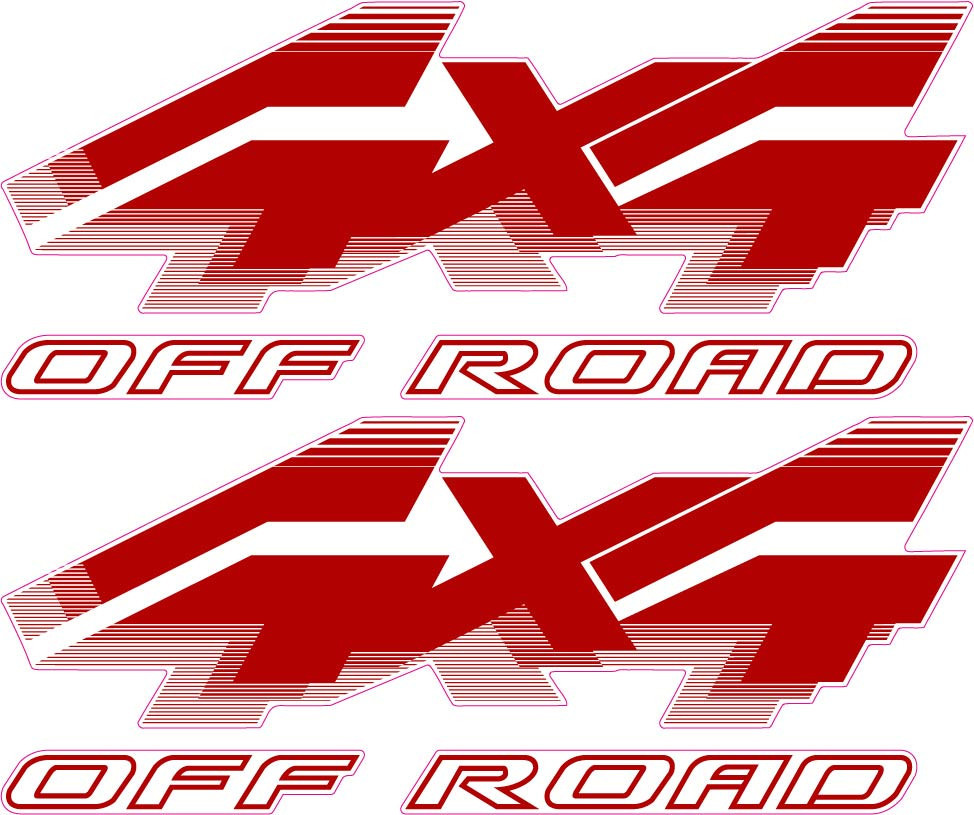 1992 - 1996 4x4 Off Road Decals for Ford F-Series F250 Truck / Bronco RED