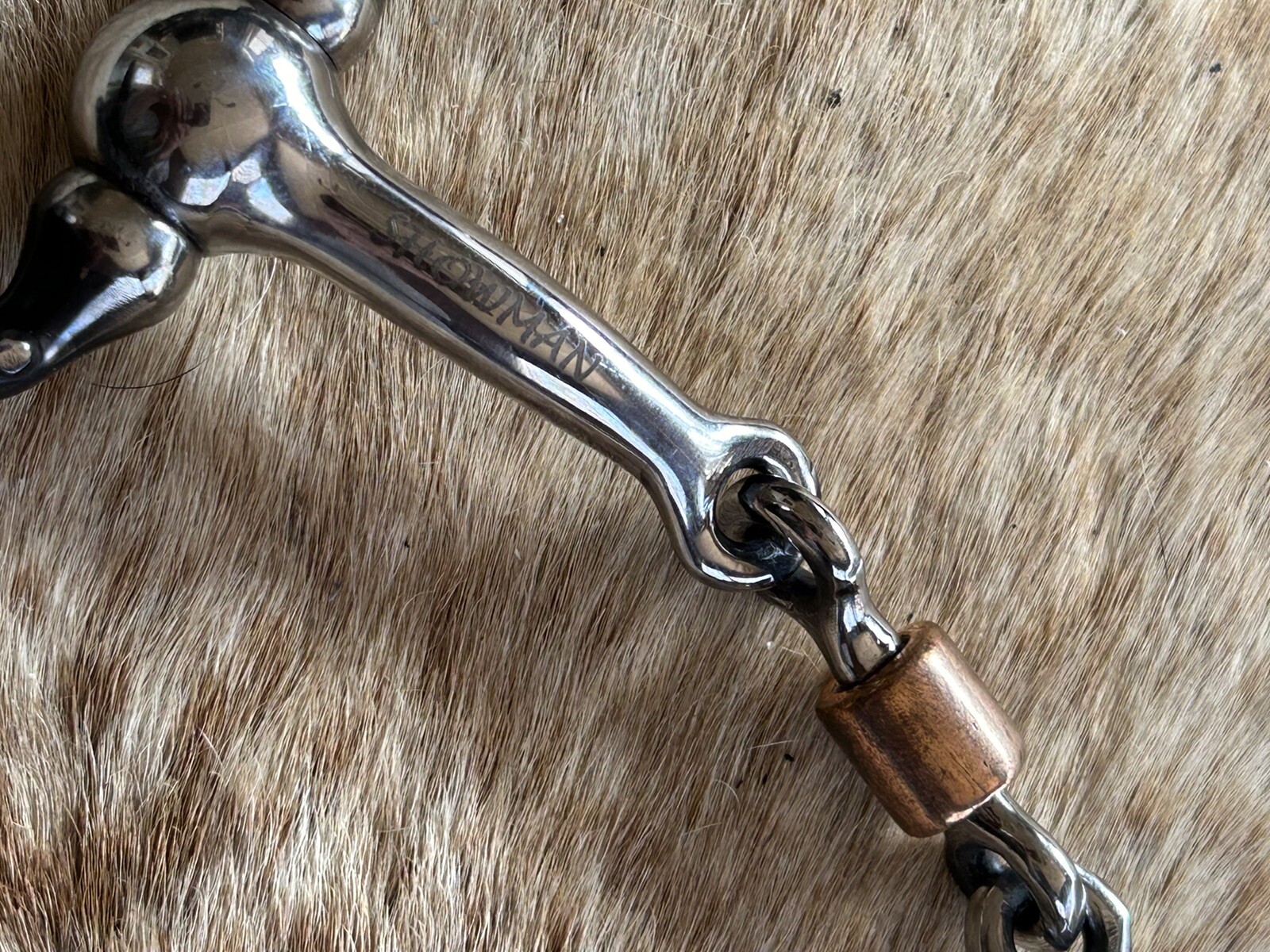 Short Shank 5” Dogbone Mouth Copper Roller Snaffle Horse Bit