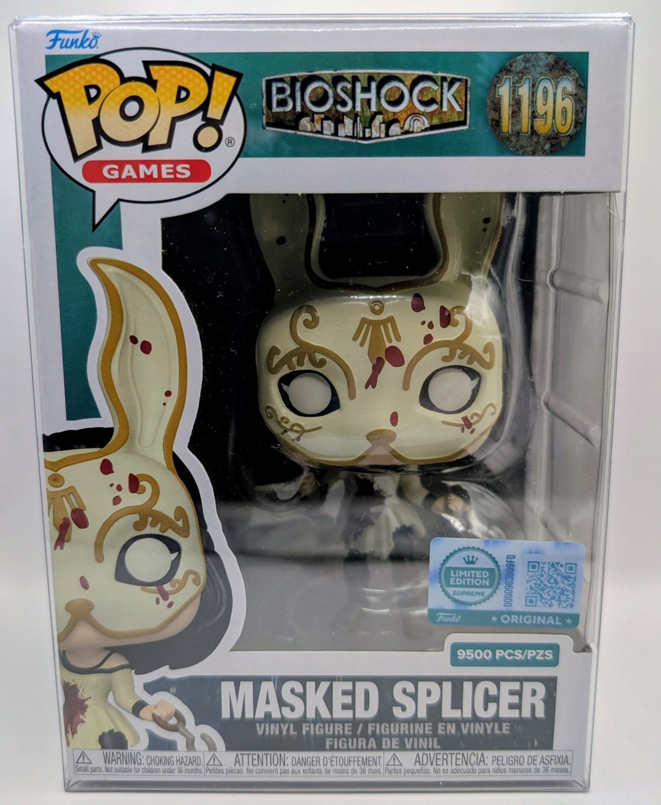 Funko Pop! Bioshock Masked Splicer #1196 Supreme LE 9500 + Protector In Hand