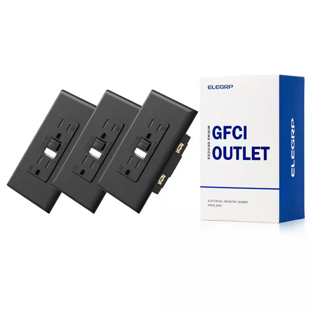 GFCI Outlet with Night Light, 15 Amp 125V Tamper Resistant Duplex Wall Outlet, W