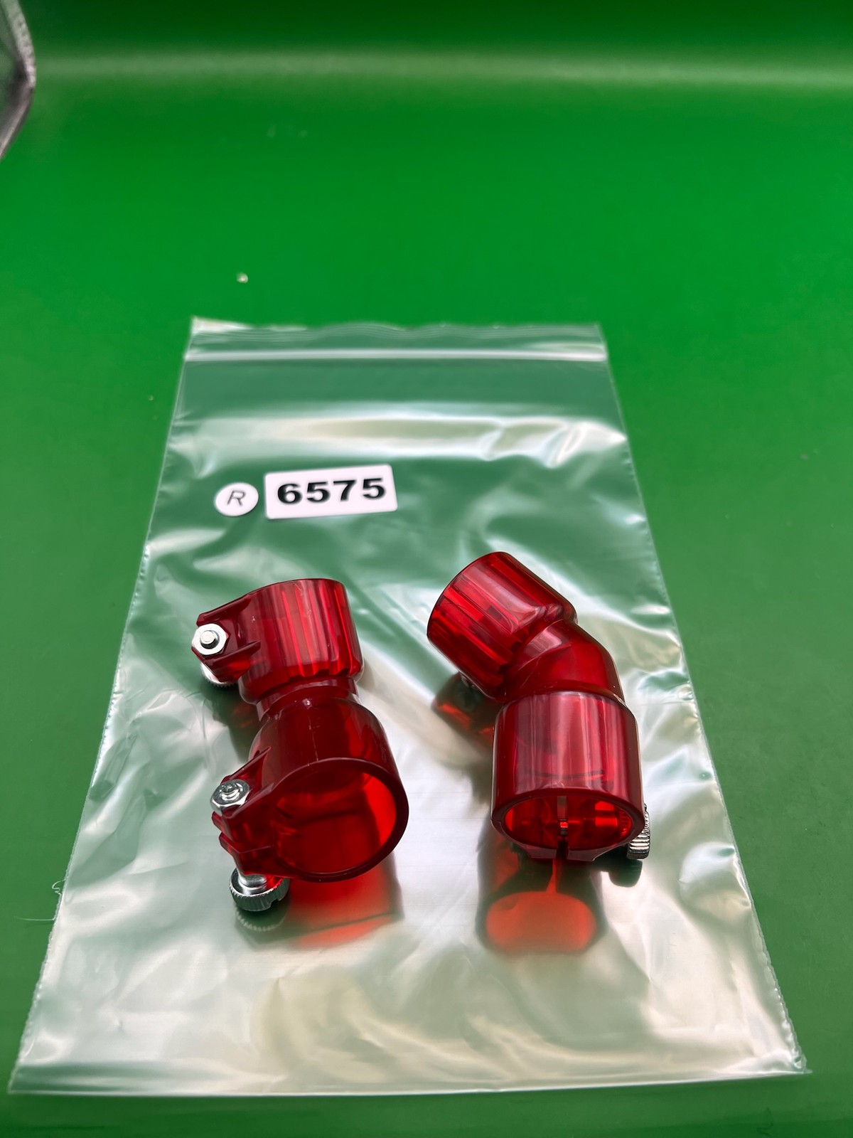 Pair of Two Red Paintball Right Feed Elbows