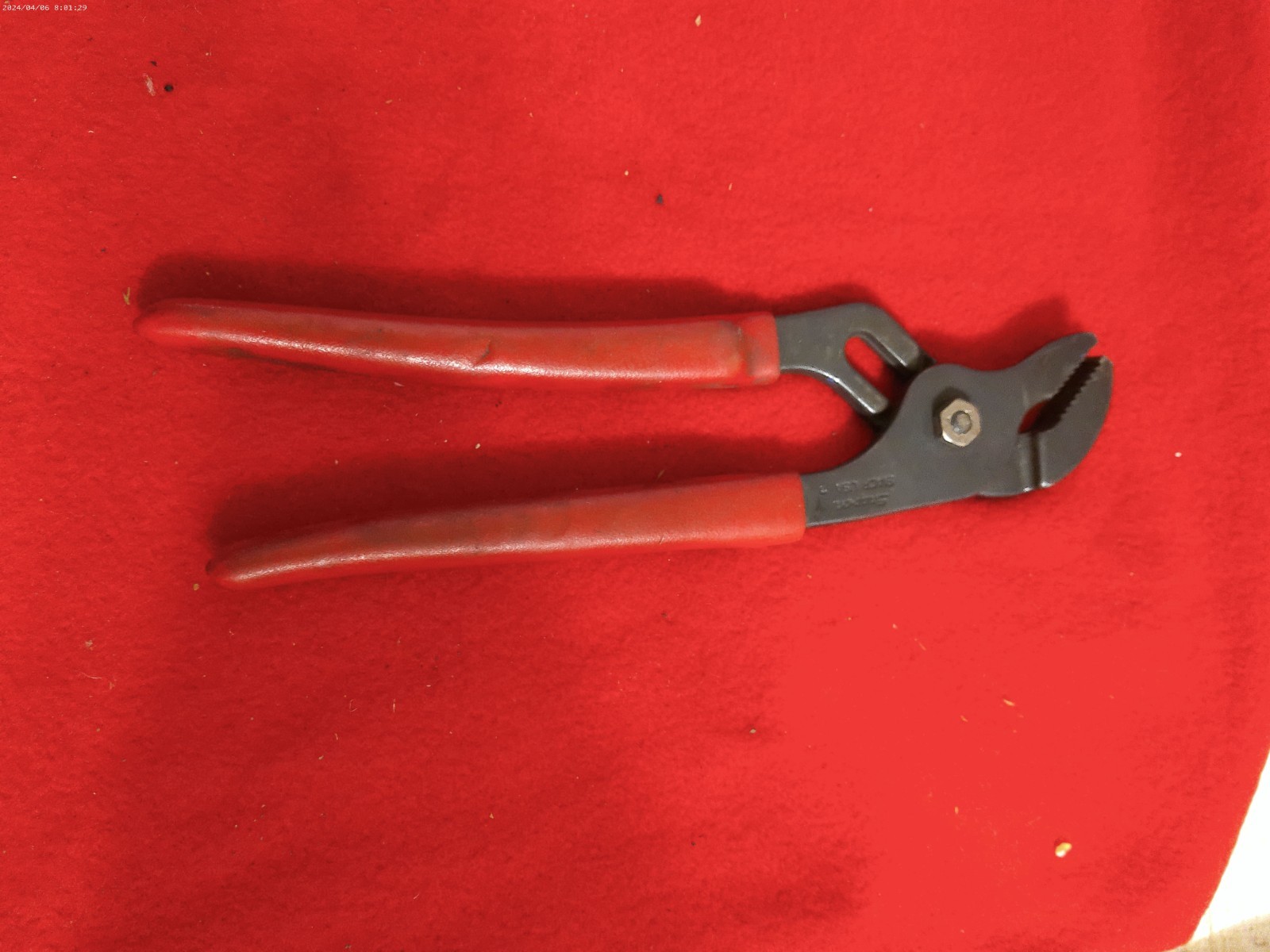 Snap-On Tools 91CP 9" Slip-Joint Tongue & Groove Pliers Red Handle Grip USA 2